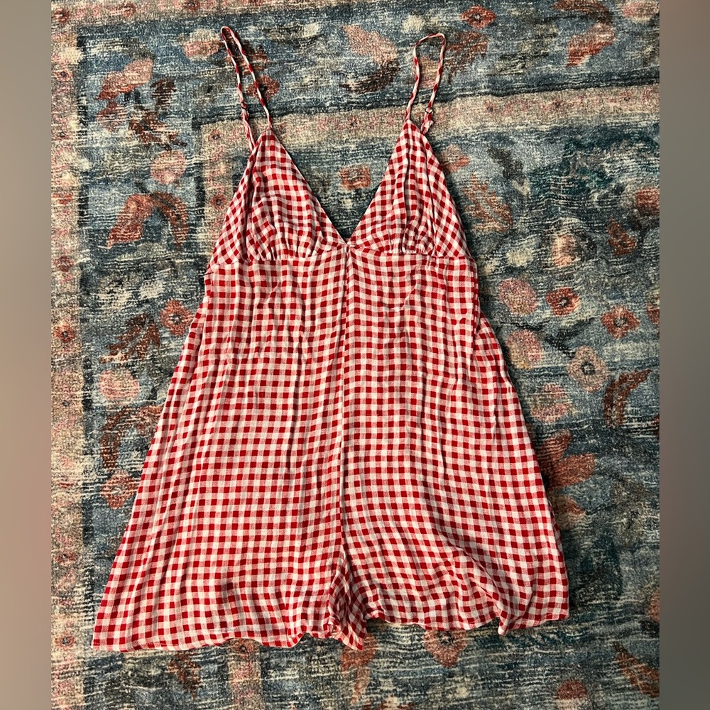 Show Me Your Mumu Red Checkered Romper